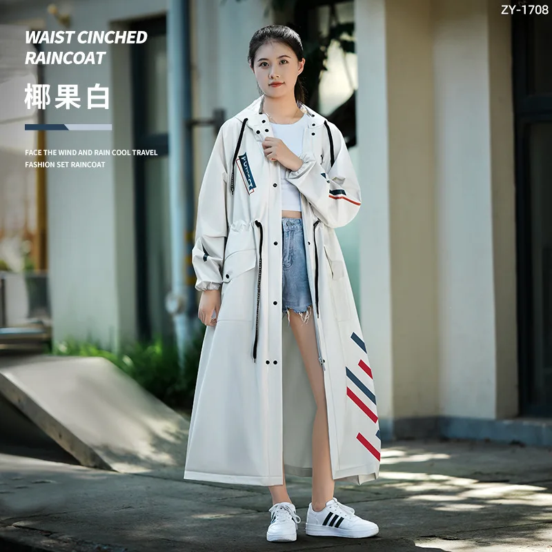 

Модная дождевик с талией из ЭВА для всего тела, длинный стильный плащ для электромобиля, защита от бождя, удлиненная дождевик для взрослых