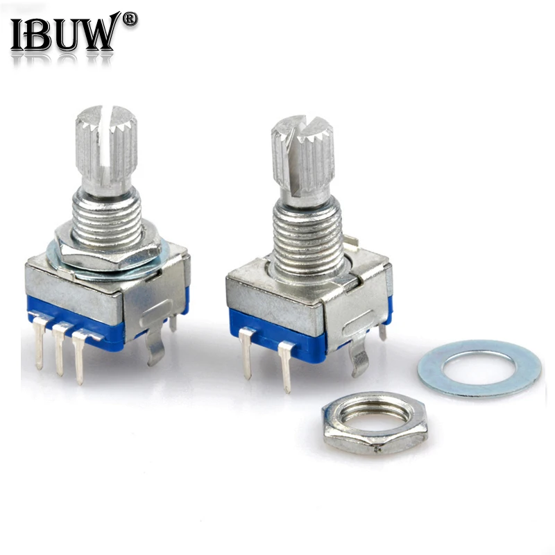 5PCS Half / Plum axis rotary encoder, handle length 15mm / 20mm code switch/ EC11/ digital potentiometer with switch