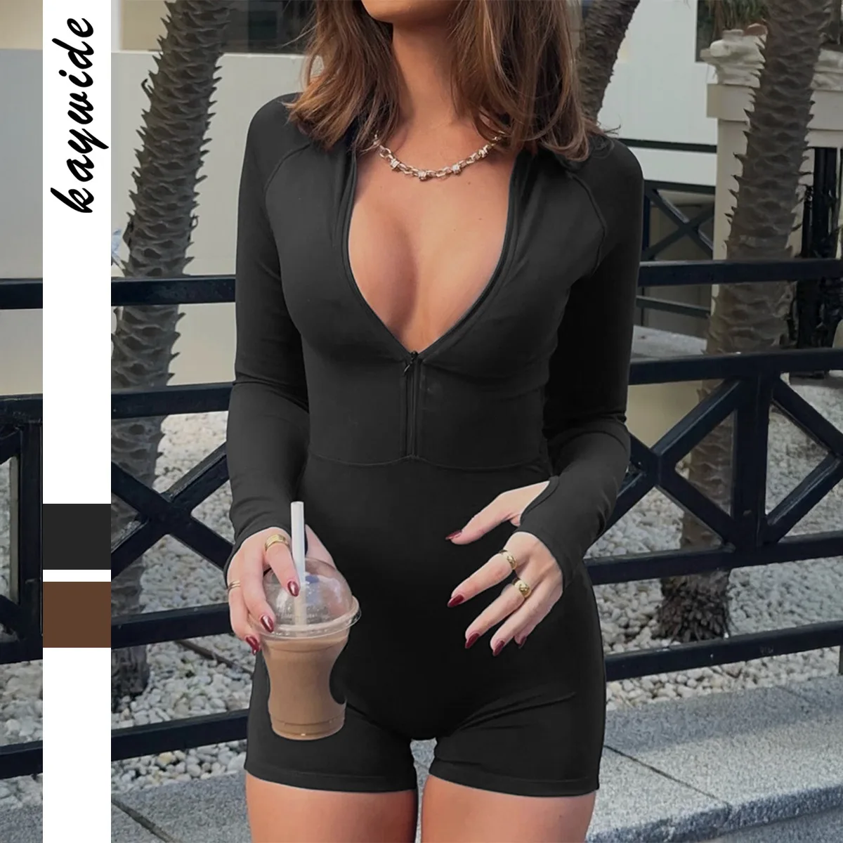 

Spring Street Sle Yoga orts Jumpsuit Long Sve Spor Look Cross-Border Women's Clothing Independent Station Y2K