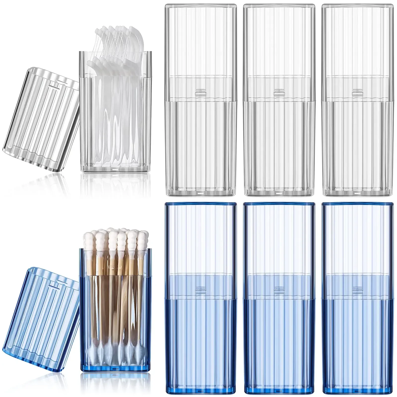 

8 Pack Project Storage Box Portable Creative Storage Box Dental Toothpick Holder Floss Qtip Travel Case Transparent Flosser Disp