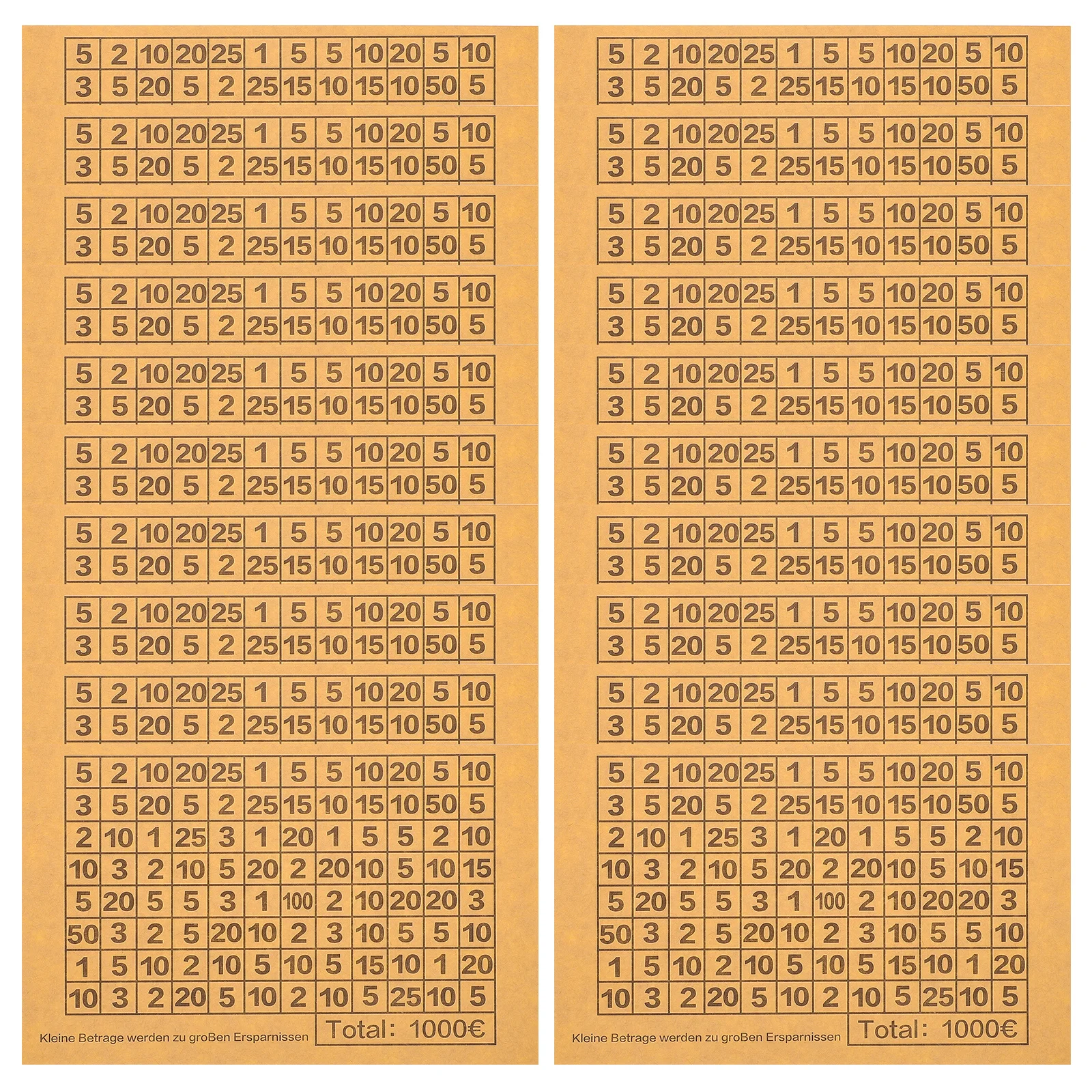 

20 Sheets Diy Money Box Challenge Stickers Euro Number Labels For Savings Jar Budgeting Tracking Tool Kids Financial Learning