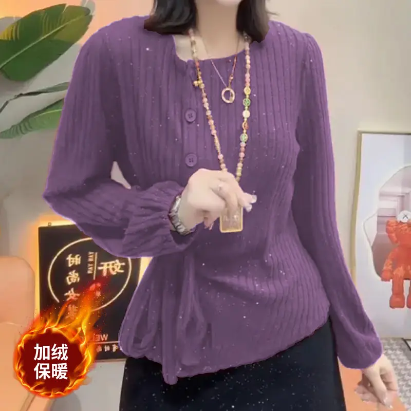 

Мерцающая осенне-зимняя рубашка с длинными рукавами, теплая модная рубашка для похудения талии, новый стиль, плюшевый женский топ нестандартного дизайна