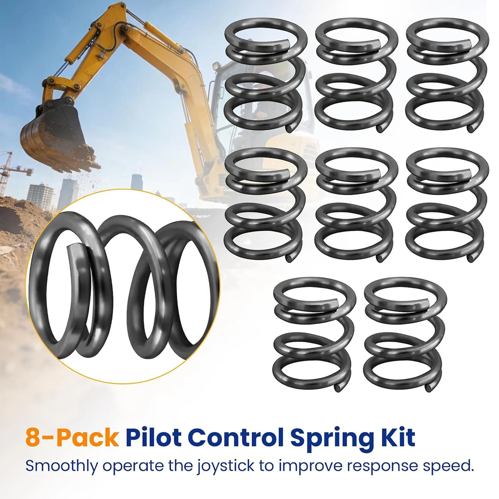 8pcs Excavator Spring Mini Excavator Pilot Control Springs Excavator Smoothly Pressure Control Pilot Spring Pilot Control Spring