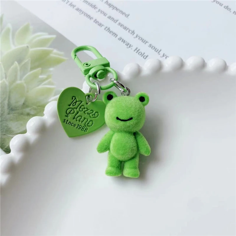 1pc Cute Cartoon Frog Phone Lanyard Flocking Frog Phone Chain Keychain Lovely Animal Key Pendant Backpack Ornament Couple Gifts