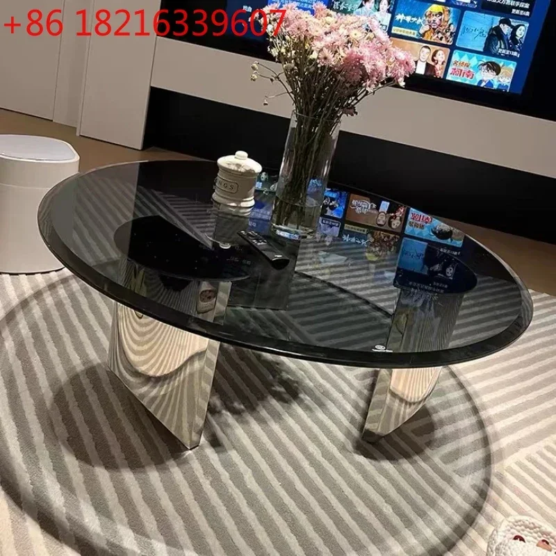 YAO Italian Light Luxury Floating Coffee Table for Home Use, Round Tempered Glass, Designer Style, 1:1 Restoration, High Quality