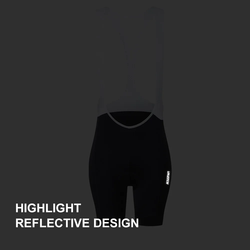 HISERWA Women Cycling Bib Shorts Lightweight Дишащи нагръдници за шосеен велосипед с подложка за 6-часово каране Летен чорапогащник за велосипед Силно еластичен
