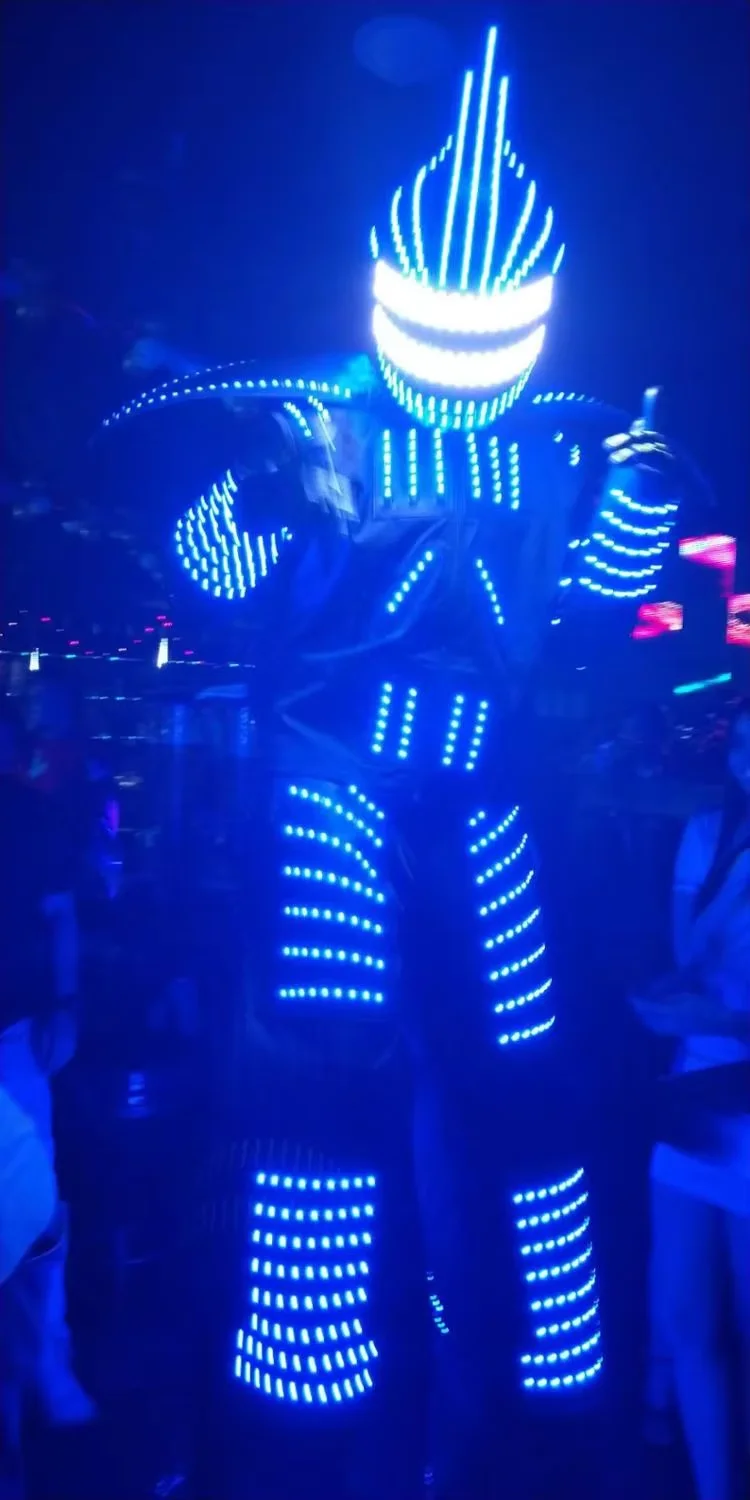 Stilts Walker LED ROBOT SUIT Light UP Stage Performance Club Wear Cosplay Kroyman Dance Costume