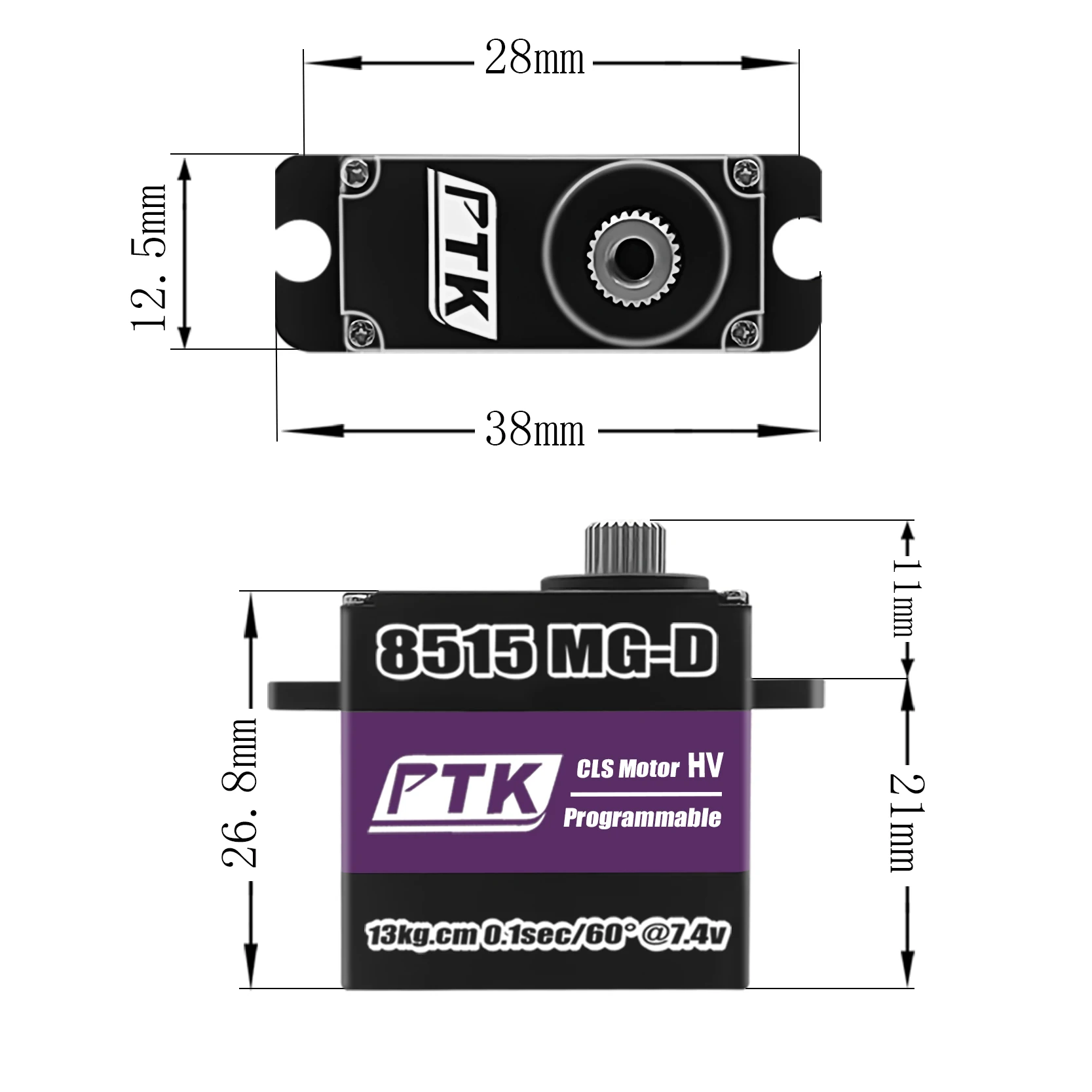 PTK 8515 MG-D micro servo 17g digital HV servo All metal RC model aircraft Fixed wing helicopter drone servo