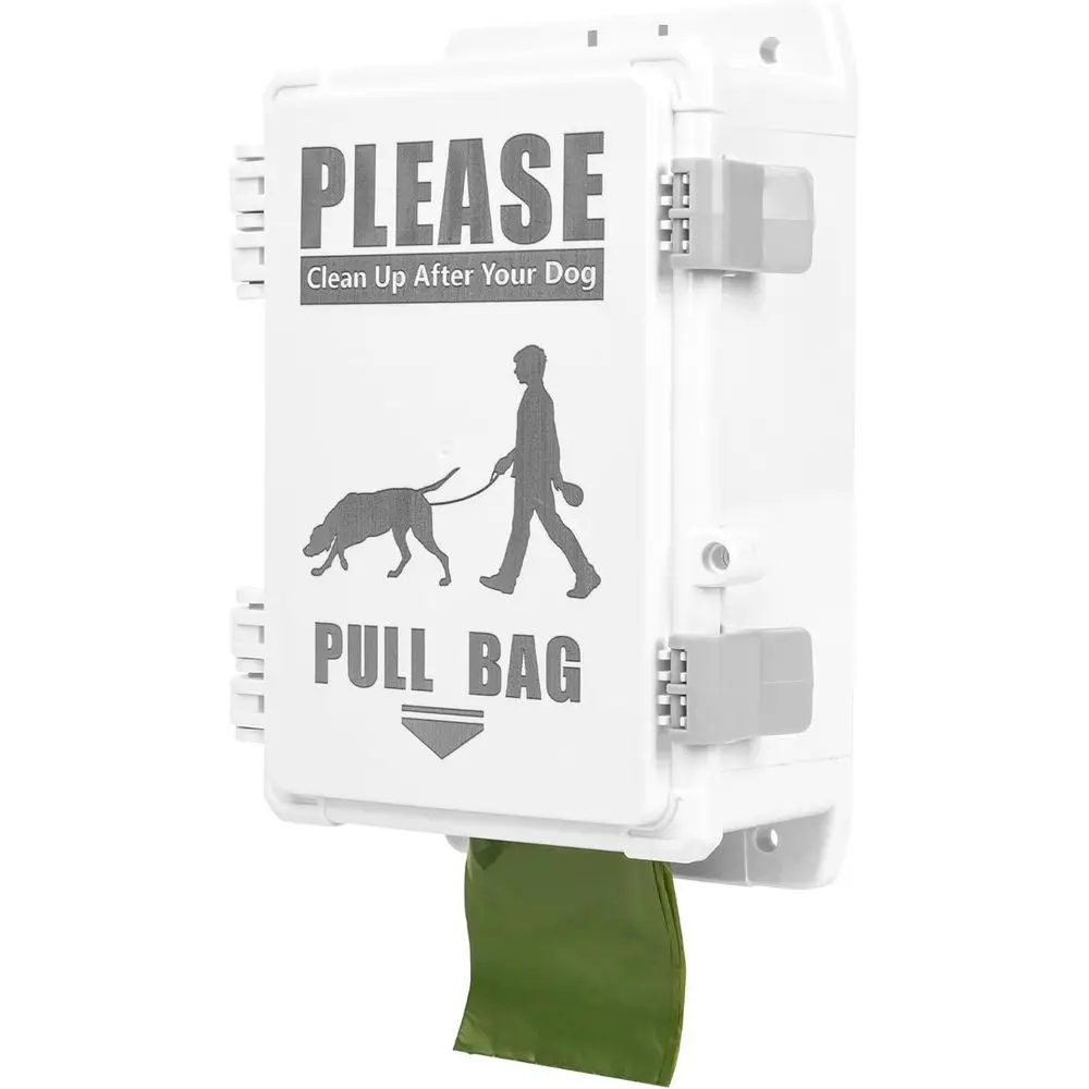 

Outdoor Dog Waste Bag Holder, Wall-Mounted, Holds 8 Rolls, Weatherproof Dispenser