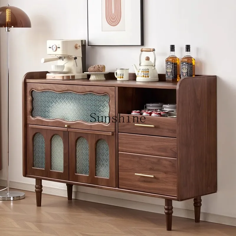Black walnut, meal side, all solid wood tea, American storage, display, simplicity, wine cabinet