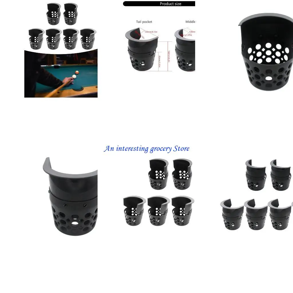 

652D 6Pcs Heavy Duty Billiard Pool Table Pockets Basket Pool Table Accessories