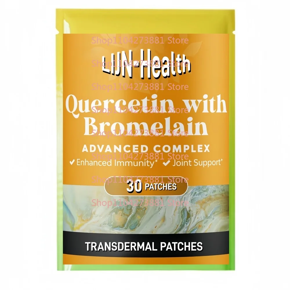 

30 пластырей Quercetin с бромеляновыми транзирмическими платками с высокой мощностью для поддержки и дыхания при иммунитете