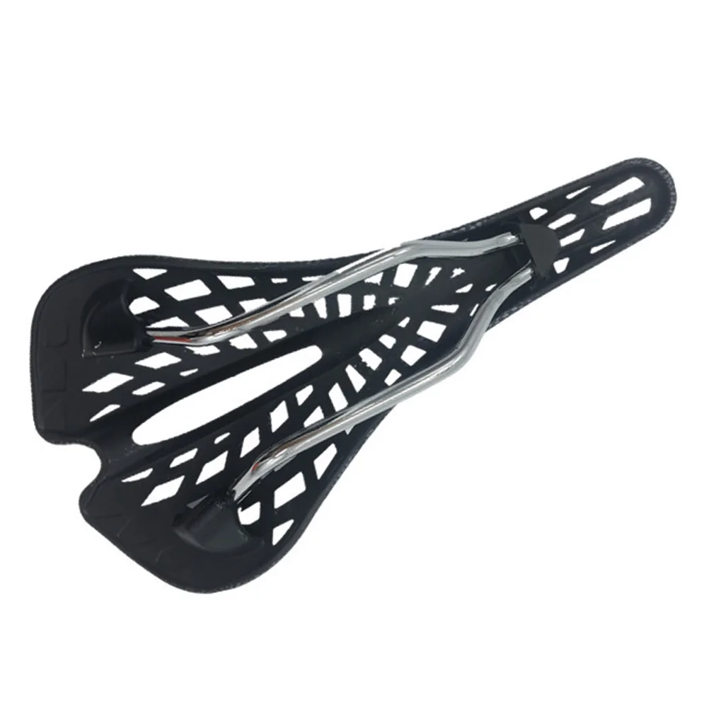 

Hollow Out Carbon Fiber Pattern Saddle Raised Rails 40 Ventilation Holes Comfortable Lightweight ABS Mountain Bike Seat Black