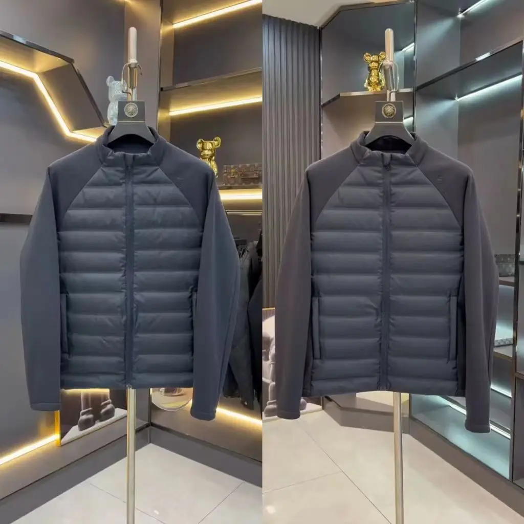 

Autumn Winter Men's down Cotton Jacket Stand Collar Patchwork Casual Fashion Trend Warmth Outerwear Youth Popular Style