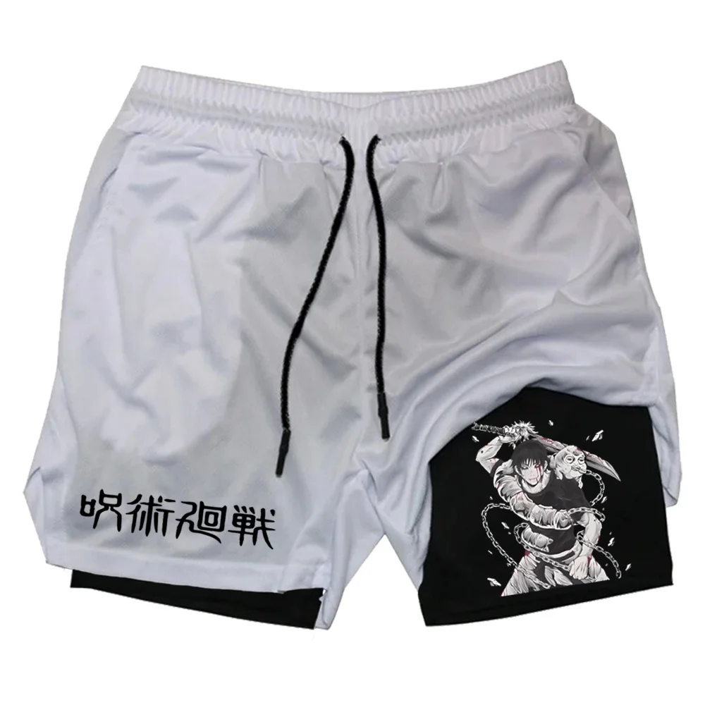 Men Running Training Quick-drying Shorts Summer Gym Workout Cycling Casual Sports Shorts Hot Selling Anime Printed Shorts S-2XL