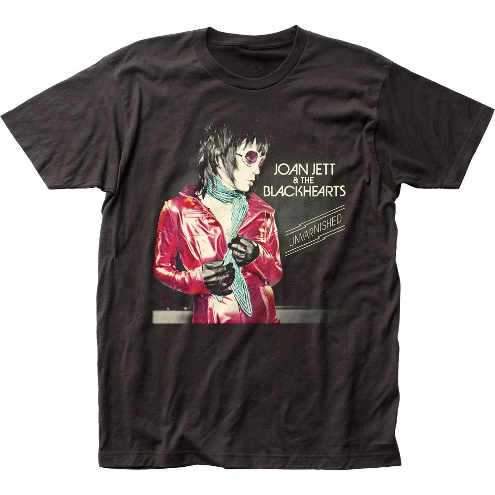 Мужская футболка Joan Jett Unvarnished, черная, с принтом музыкальной группы, в стиле рок-концерта.