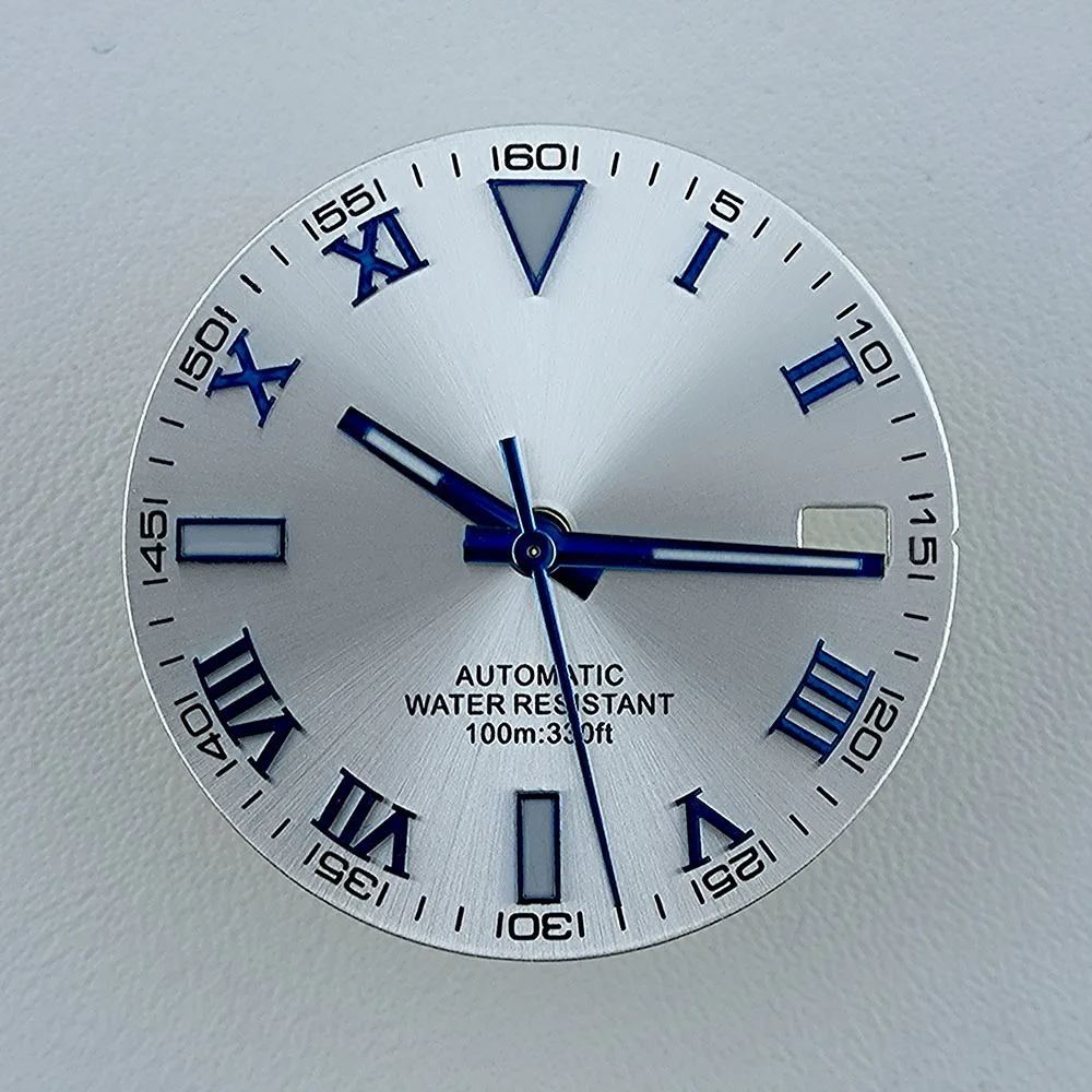 NH35 Dial 29mm Roma Watch Dial Custom logo Metal Numbers dial No Luminous dial Fit NH35 NH36 movement watch accessories
