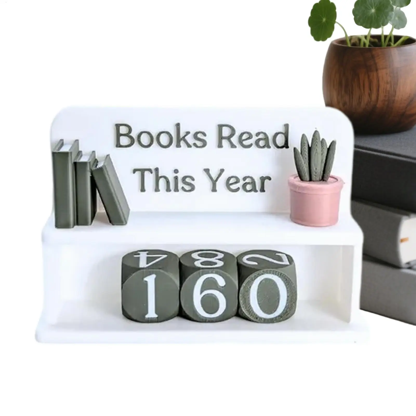 Books Read This Year Counter Bookish Track Shelf Ornament Books Read This Year for Home Librarian Classroom Women Men Kids