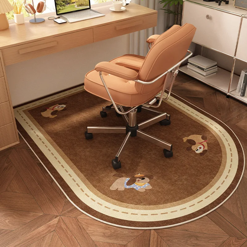 VIKAMA Dressing Table Loop Pile Carpet Vintage Arched Study Gaming Room Computer Chair Protection Mat Easy To Clean Home Decor