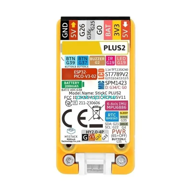 Q5WA STICC PLUS2 ESP32 프로젝트를위한 200mAh 배터리가있는 IoT 개발 보드