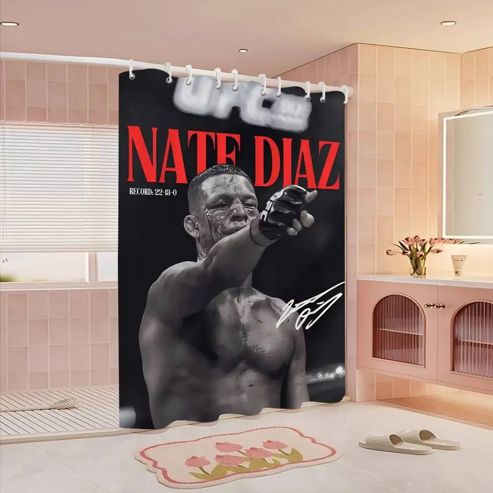 

Ultimate Fighting Championship Polyester Shower Curtain Waterproof Rust Resistant Grommet Easy Care Wipe Clean Durable