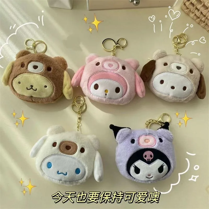 Cinnamoroll Pochacco Anime Kawaii Sanrio encantadora muñeca cartera lindo monedero de dibujos animados colgante bolsa de almacenamiento de auriculares regalos Juguetes