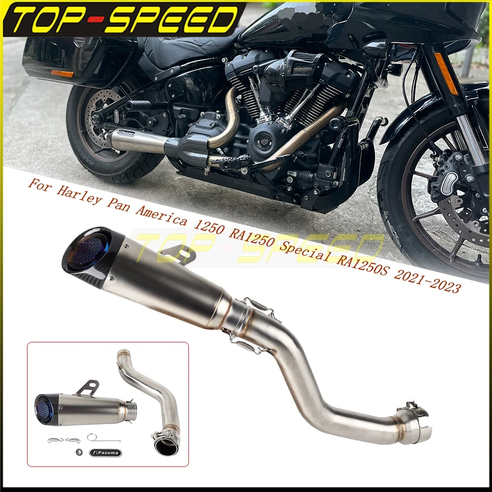 

For Harley Pan America 1250 Exhaust Pipe Motorcycle Noise Reducer Slip-On Pipe Exhaust Muffler RA1250 Special RA1250S 2021-2024