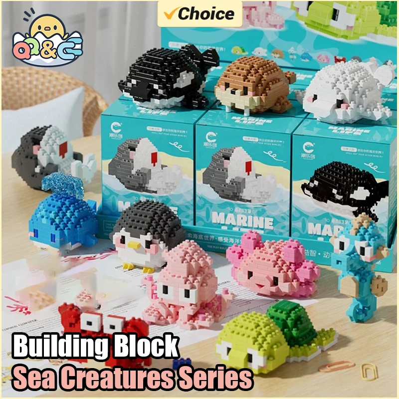 

Sea Creatures Series of Small Particles Building Blocks DIY Assembly Children's Educational Bricks Toys for Kids Birthdays Gifts