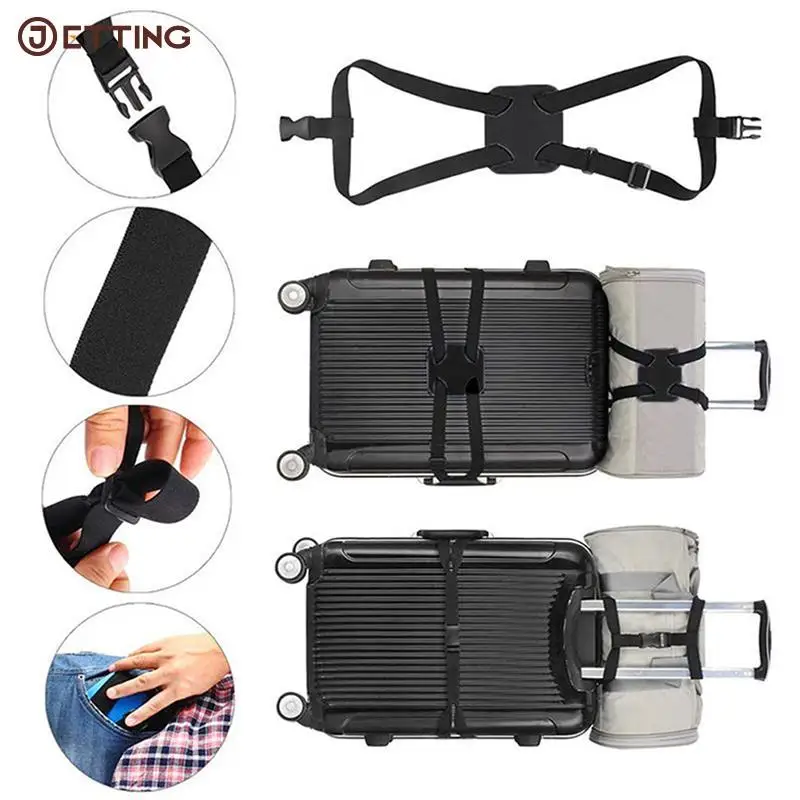 

Easy Adjustable Luggage Strap Convenient Belt Bag Bungees Buckles Pouch Bungees Travel Elastic Strap Belt High Elastic Suitcase