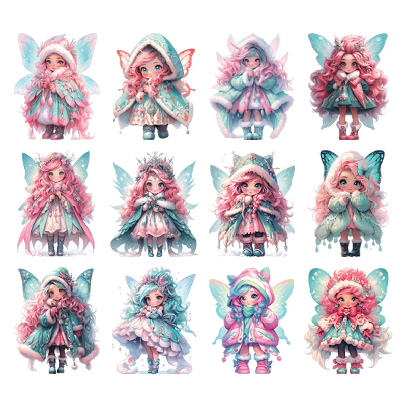 

Cute wing Elf Girl princess DTF Iron on transfer Heat Transfer On Clothes patches for Children's clothing iron on heat transfer