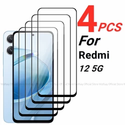 2/4PCS Tempered Glass For Xiaomi Redmi 12 5G Screen Protector Xiaomi Redmi 12 5G Full Glue Cover Phone Film Xiaomi Redmi 12 5G