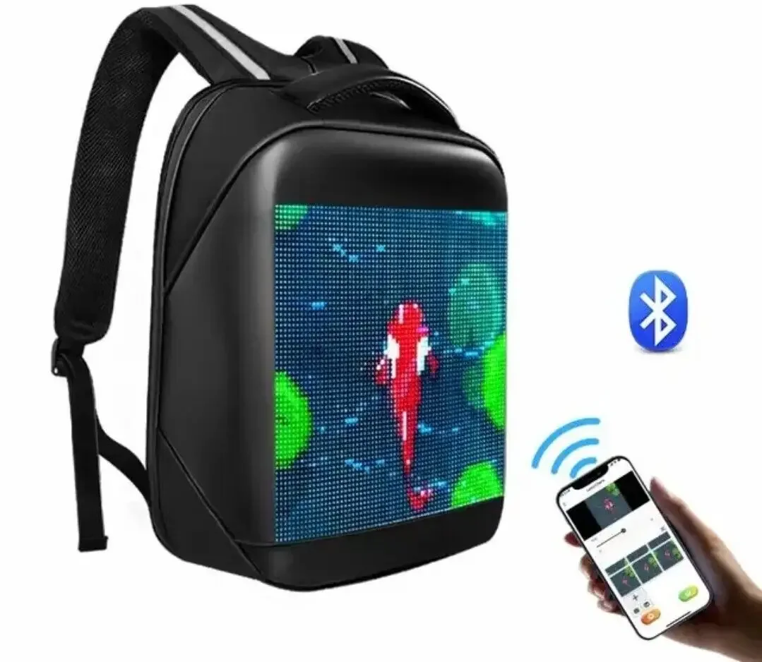 

BOTAI LED Backpack Color Screen Walking DIY Billboard Waterproof Bluetooth Laptop Bag