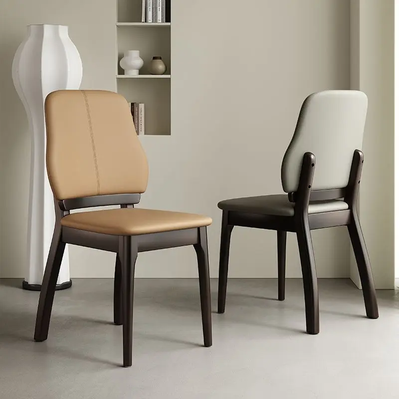 

Home Modern Minimalist Italian Light Luxury High-end Dining Table and Chair Restaurant Hotel Backrest Solid Wood Dining Chair