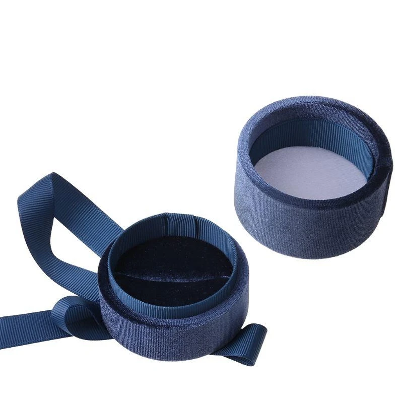 Wedding Engagement Color Flocking Cloth Ring Box Jewelry Packaging Box Round Single Ring Box Fashion Gift