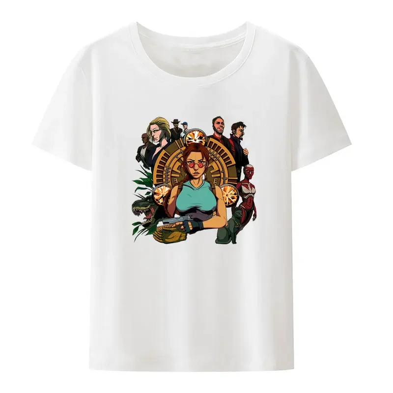 الكلاسيكية لعبة تومب رايدر لارا تي شيرت مطبوع الرجال النساء شخصية الموضة محب الشارع الشهير الهيب هوب الاتجاه كول Camisetas #6