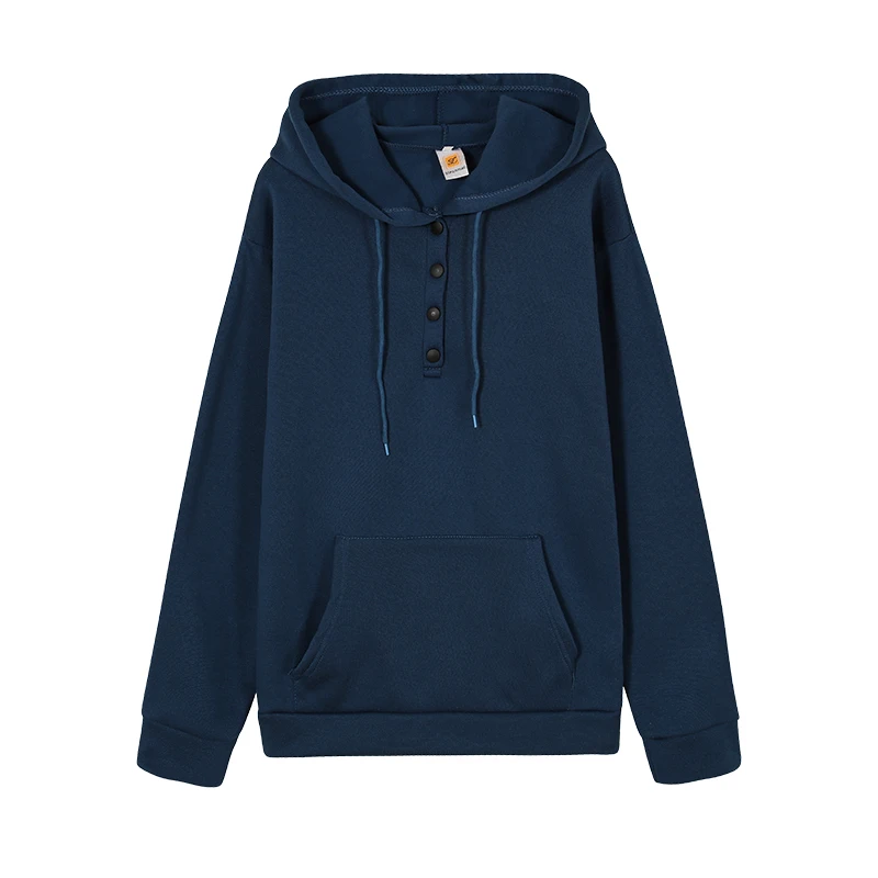 Europäischer und N Damen-Kapuzenpullover mit langen Ärmeln, lockerer, lässiger Kapuze und Kordelzug – Detail 15