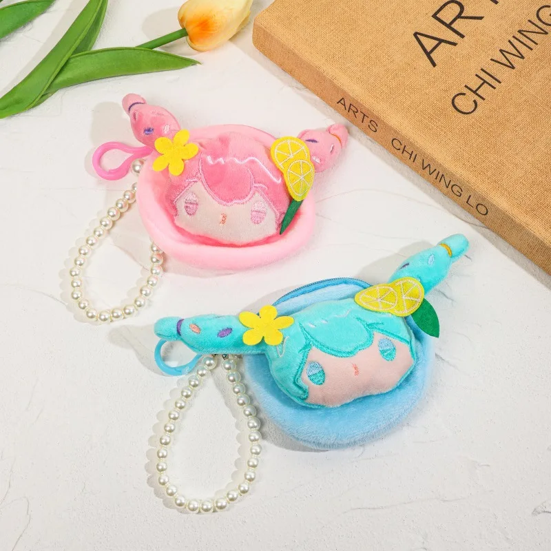 Cartoon ‌Hatsune Miku‌ Plush Doll Coin Wallet Keychain Pendant Headphones Coin Storage Bag Holiday Gift for Boys and Girls