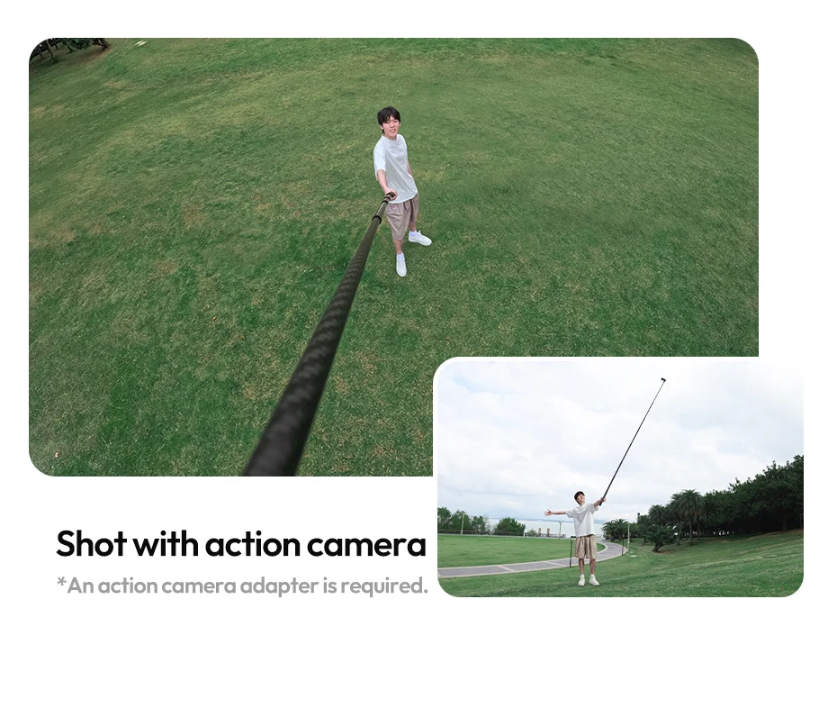 Ulanzi VL02 2,7 m Kohlefaser-Selfie-Stick, 8-teilig, mit 1/4 Zoll Halterung für Smartphone-Action-Kameras, Live-Streaming, Vlog-Aufnahmen – Detail 4