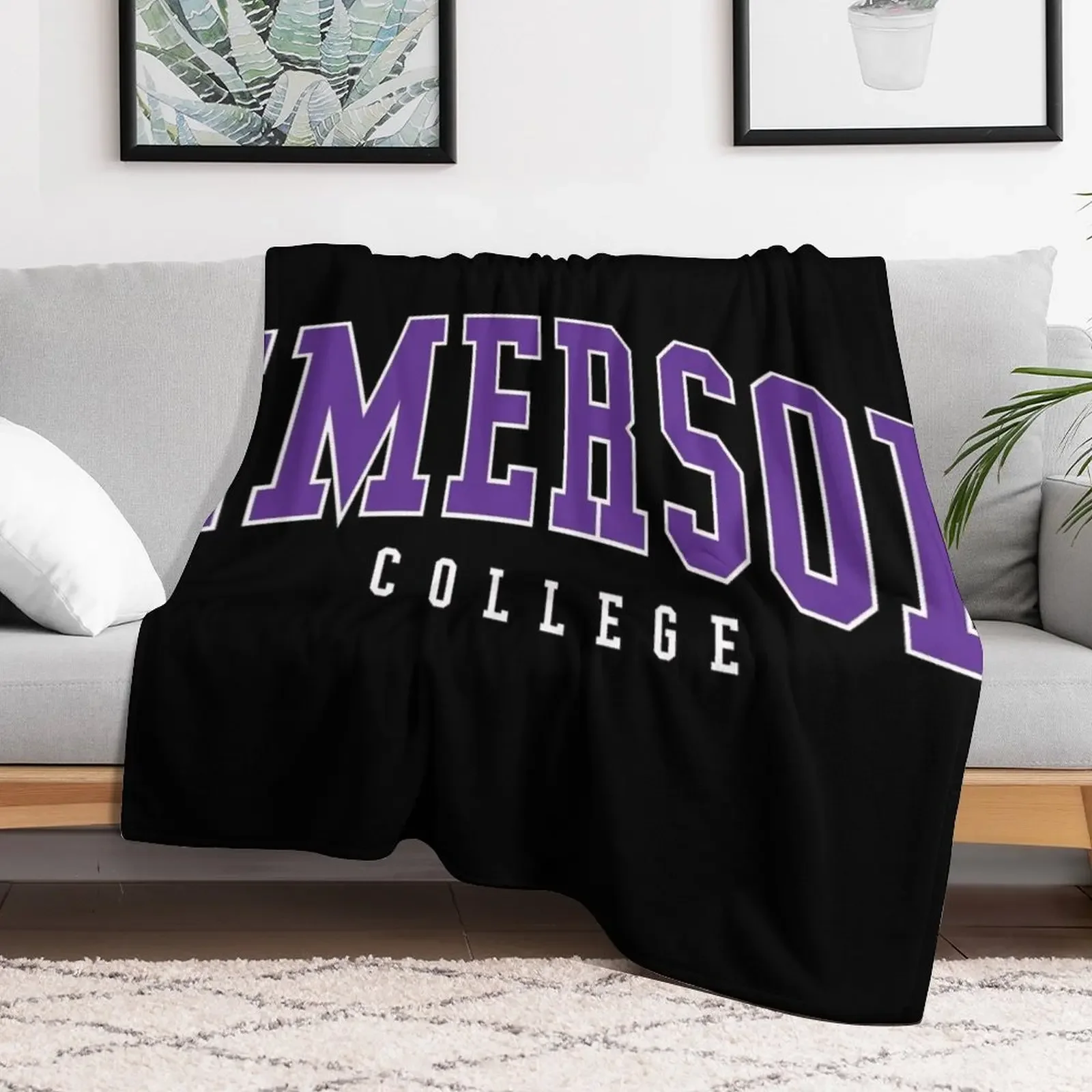 emerson - college font curved Throw Blanket anime Weighted Blankets