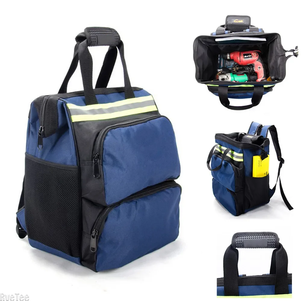 

Multifunctional Shoulder Tool Backpack Oxford Cloth Shoulder Bag Plumbing Repair Backpack Waterproof Multi-Pocket Toolkit