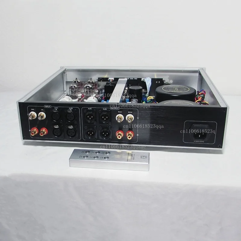 High-end T2500 Fully Balanced Remote Control HiFi Electronic Tube Preamplifier E88CC*2+ECC82*2,Signal Noise Ratio: 115dB