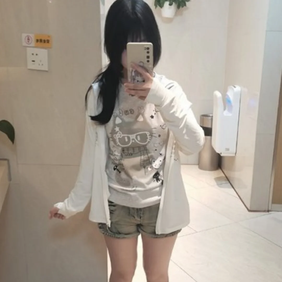 Summer Unique Y2K Sunscreen Coat, Women's Zipper Hoodie, Autumn Versatile Cute Home Cute Hot Girl Hoodie Top