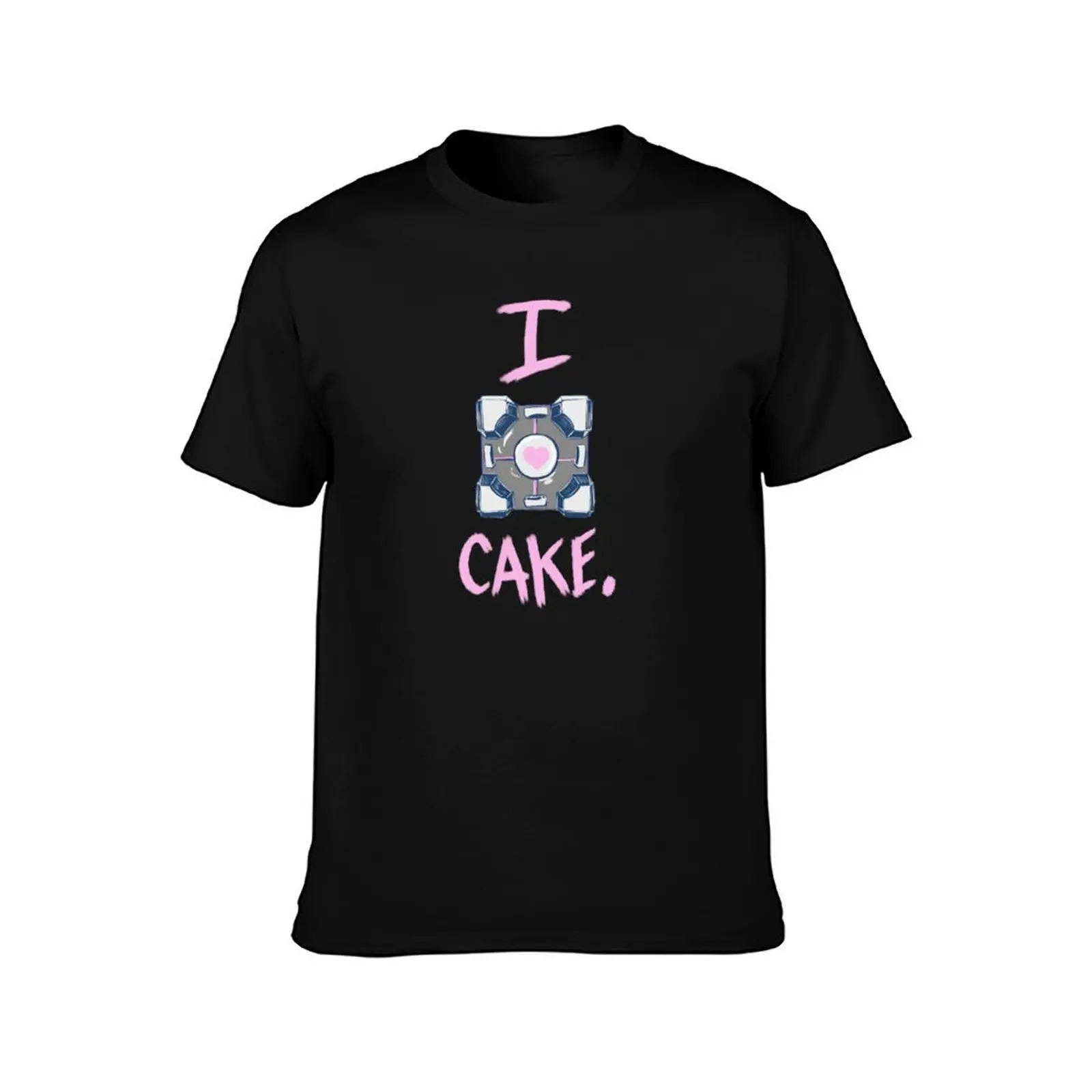 I Heart Cake. Portal Game Valve T-Shirt Large Size Basic Casual T-Shirt