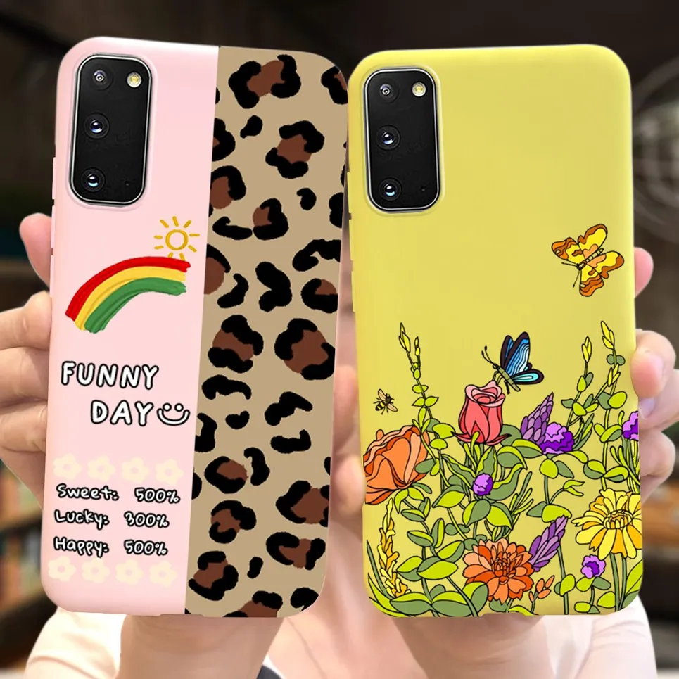 

Flowers Cople Heart Phone Case For Samsung S20 4G / 5G Case G980 G981 Fashion Back Cover Case For Women Mama Samsung Galaxy S20