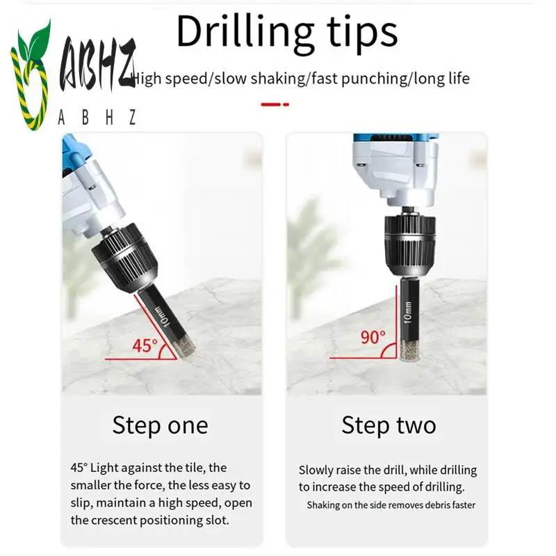 ABHZ-6 PCS Diamond Drill Bit Set Brazed Hole Opener Black Metal  Tile Concrete Marble Glass Reaming Diamond Dry Drilling