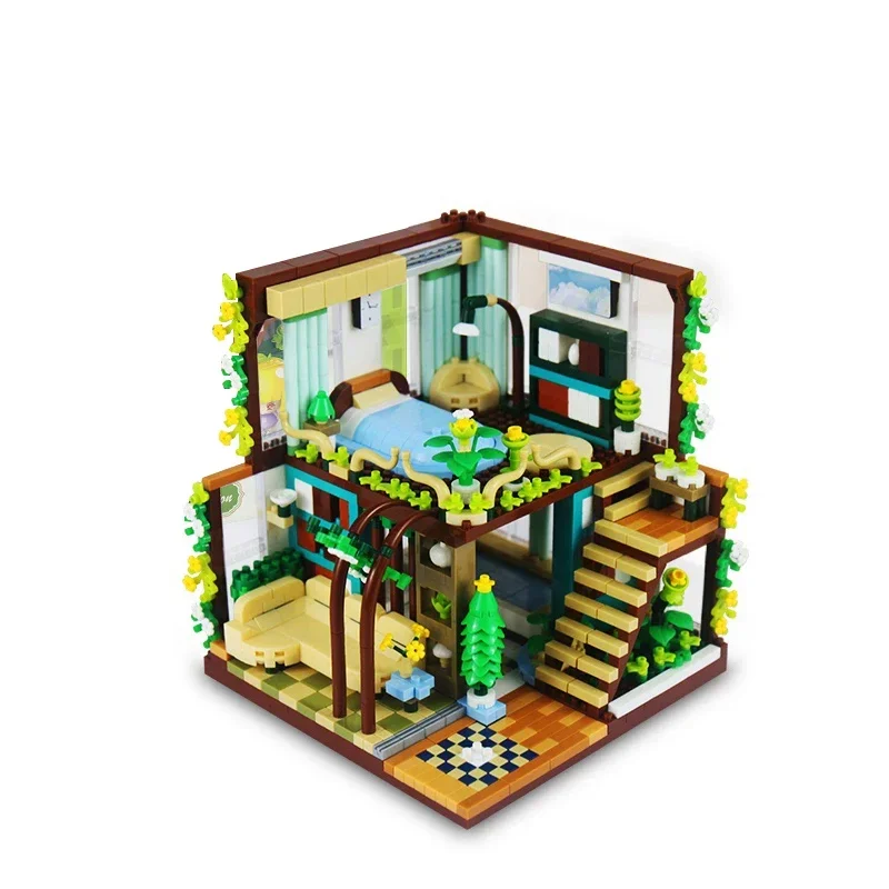 1340 Pezzi Micro Building Blocks Libro Silenzioso Padiglione Appartamenti Camera da Letto Assemblaggio Architettura Mattoni Giocattoli per Ragazza Regali per Bambini