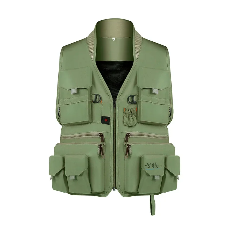 Jaqueta respirável masculina de pesca, colete para fotografia ao ar livre, secagem rápida, luz refletida, montanhismo, colete com vários bolsos