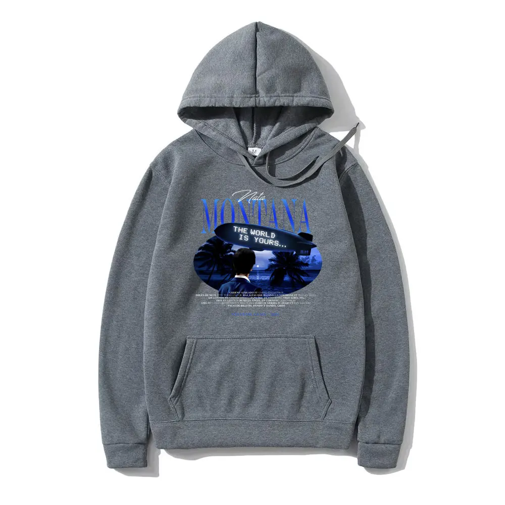 Singer Natanael Cano Nata Montana The World Is Yours Graphic Hoodie Men Women Hip Hop Oversized Streetwear Male Vintage Hoodies