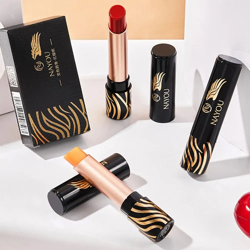 Lápiz labial hidratante transparente que cambia de Color, lápiz labial que cambia de temperatura de caroteno, bálsamo labial hidratante de larga duración