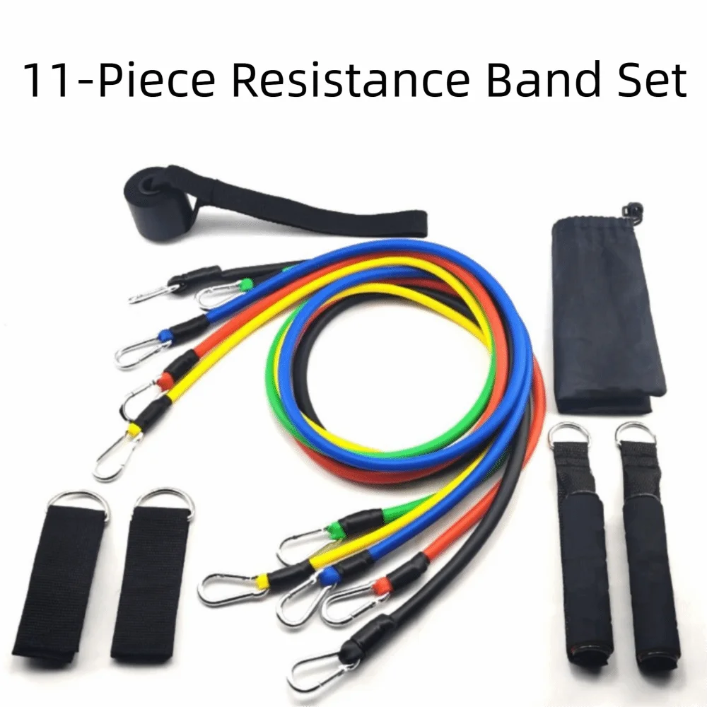 11Pcs/Set Portable TPE Tension Rope Set Durable Colorful Resistance Band Set Anti-Break Latex Tubes Elastic Training Band